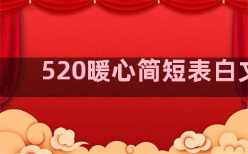 520暖心简短表白文案