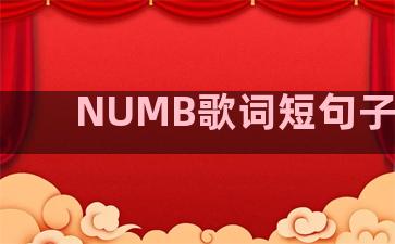 NUMB歌词短句子温柔