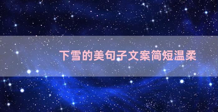 下雪的美句子文案简短温柔