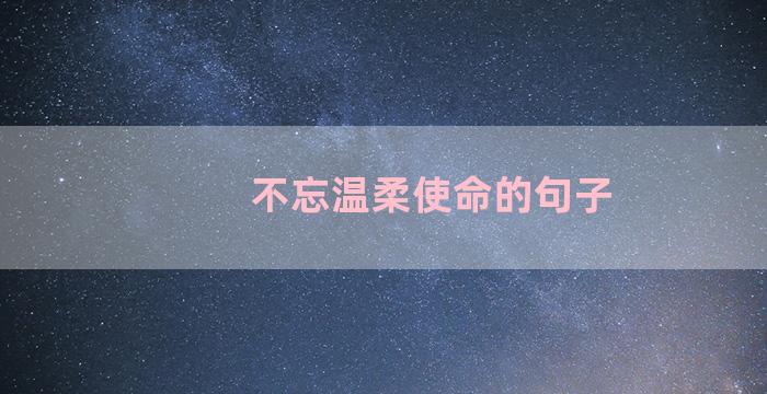 不忘温柔使命的句子