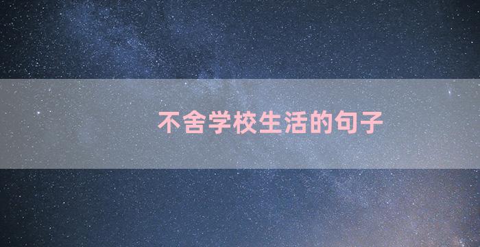 不舍学校生活的句子