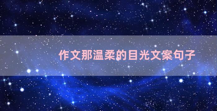 作文那温柔的目光文案句子