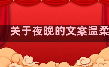 关于夜晚的文案温柔句子