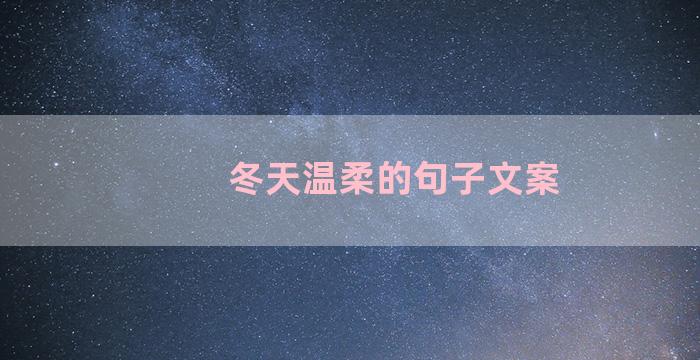 冬天温柔的句子文案