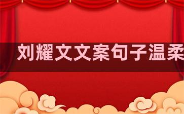 刘耀文文案句子温柔干净