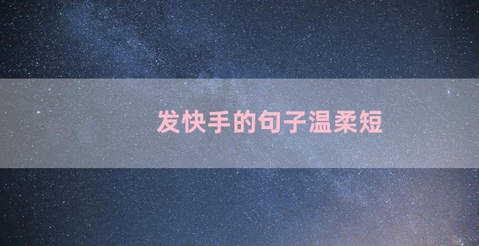 发快手的句子温柔短