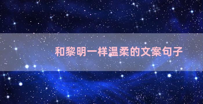 和黎明一样温柔的文案句子