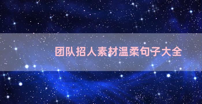 团队招人素材温柔句子大全