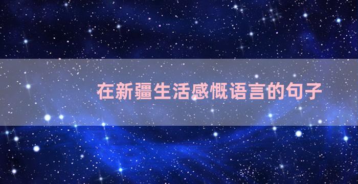 在新疆生活感慨语言的句子