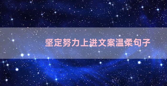 坚定努力上进文案温柔句子