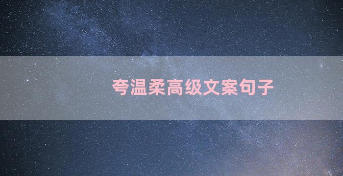 夸温柔高级文案句子