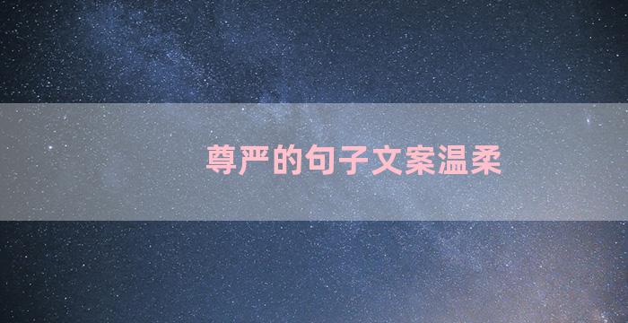 尊严的句子文案温柔