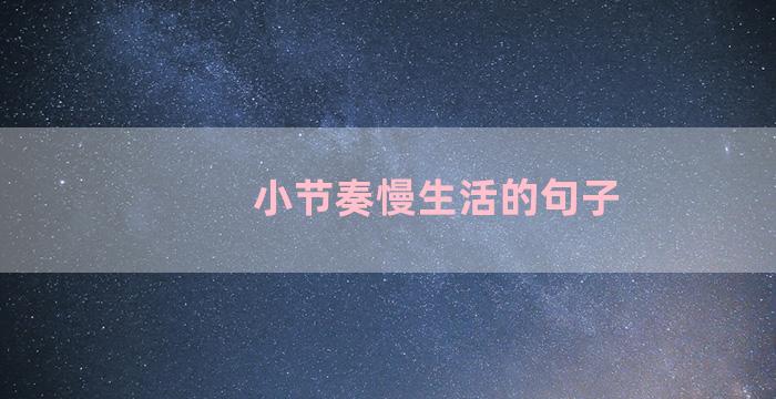 小节奏慢生活的句子