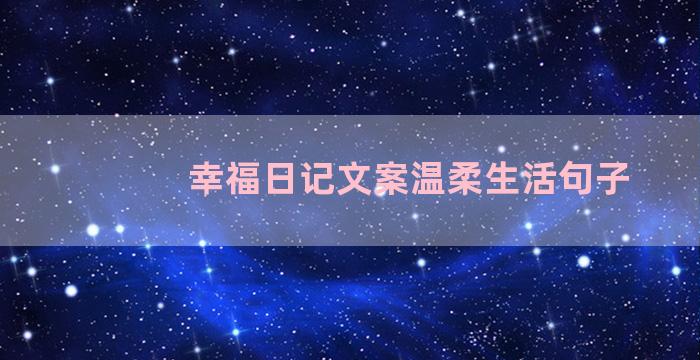 幸福日记文案温柔生活句子