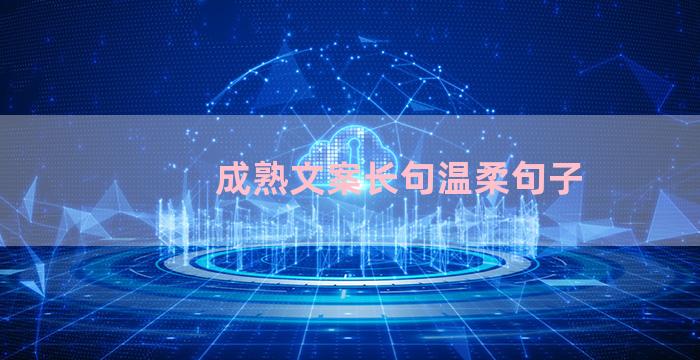 成熟文案长句温柔句子