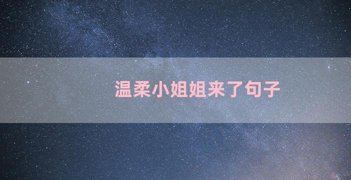 温柔小姐姐来了句子