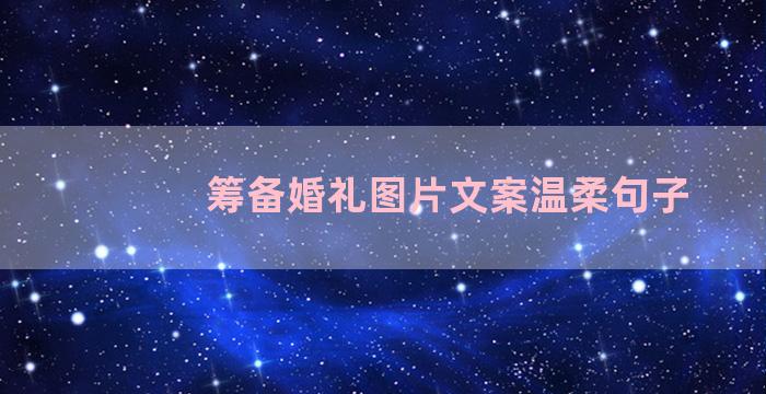 筹备婚礼图片文案温柔句子