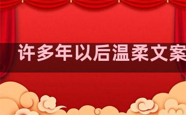 许多年以后温柔文案句子