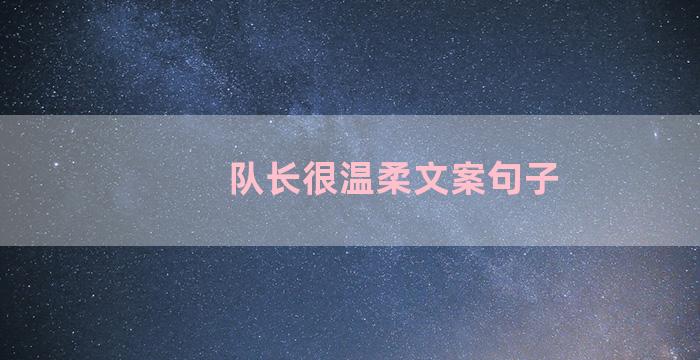 队长很温柔文案句子